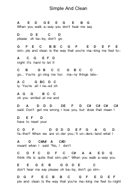 Simple And Clean Ноты для пиано в буквенном формате от Utada Hikaru - Arr.Wattle