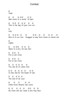 Combat Piano letter notes by Heaven Shall Burn - Arr.Feltrid