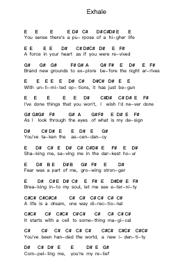 Exhale Piano letter notes by Amaranthe - Arr.Twainryl
