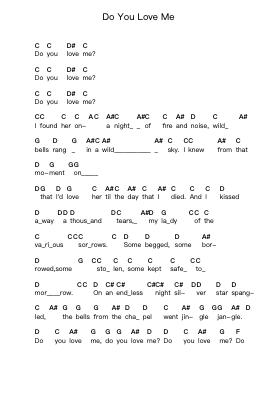 Do You Love Me Piano letter notes by Nick Cave & The Bad Seeds - Arr.Leifclaire Frankbrooke