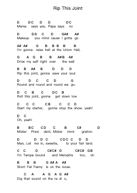 Rip This Joint Catatan huruf piano oleh The Rolling Stones - Arr.Sonfy Strasie