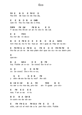 Eco Ghi chú đàn piano bởi Eruca Sativa - Arr.Kentfred