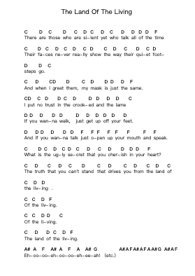 The Land Of The Living Piano letter notes by NoMeansNo - Arr.Sanhan Eipscius