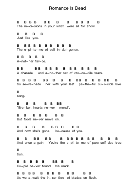 Romance Is Dead ピアノの音符 by Parkway Drive - Arr.Hulking Chilmund