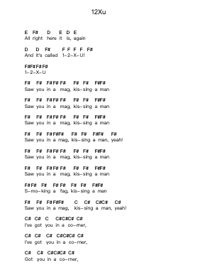 12Xu 鋼琴字母譜由 Wire - 編曲 Bowmag
