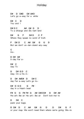 Holiday Piano letter notes by Weezer - Arr.Boycegold