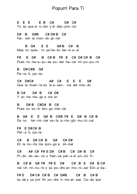 Popurrí Para Ti Piano letter notes by Panda (PXNDX) - Arr.Grelitt Bachdrow