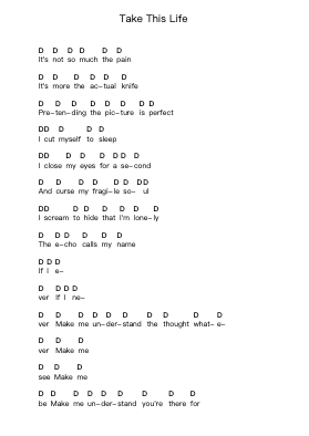 Take This Life Piano letter notes by In Flames - Arr.Leoduke Hodwey
