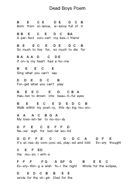 Dead Boys Poem Nota surat piano oleh Nightwish - Arr.Rooryl Petnoel