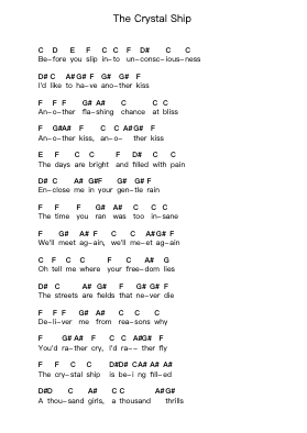 The Crystal Ship ملاحظات البيانو بواسطة The Doors - ترتيب.Ution Foxwer