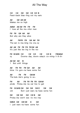 All The Way पियानो पत्र नोट्स द्वारा Ramones - Arr.Reyblume Poundtor