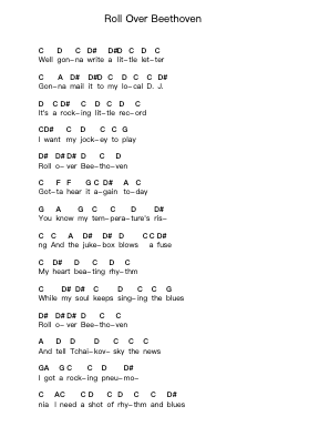 Roll Over Beethoven Piano letter notes by The Beatles - Arr.Blansid Pashaw