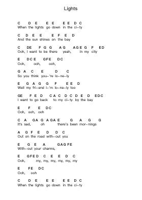 Lights Nota surat piano oleh Journey - Arr.Hulclark