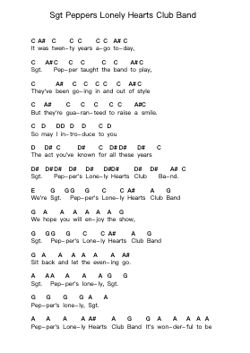 Sgt Peppers Lonely Hearts Club Band 피아노 악보 The Beatles - 편곡 Morsechi Billra