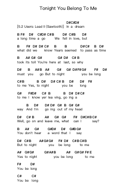 Tonight You Belong To Me Nota surat piano oleh Paul Stanley - Arr.Waygrid