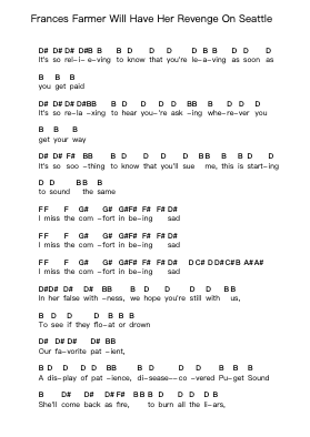 Frances Farmer Will Have Her Revenge On Seattle Nota surat piano oleh Nirvana - Arr.Sonfy Strasie