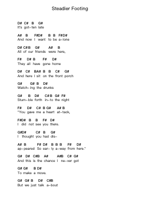 Steadier Footing 鋼琴字母譜由 Death Cab for Cutie - 編曲 Corvan Hewkins
