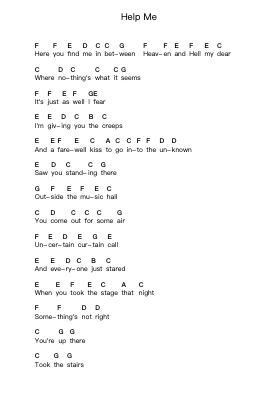 Help Me Piano letter notes by Alkaline Trio - Arr.Drylie