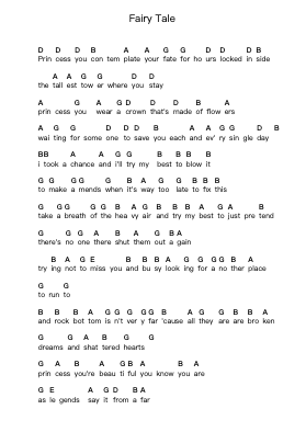 Fairy Tale Piano letter notes by Saturday Night At The Apollo - Arr.Stagrey Bradguy