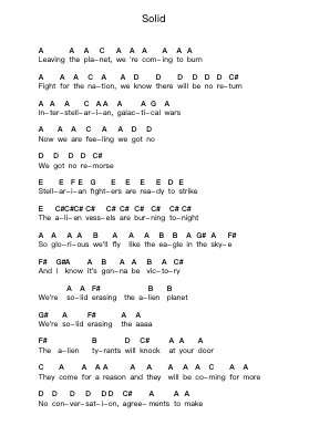 Solid Piano letter notes by Gamma Ray - Arr.Steyule Lanceac