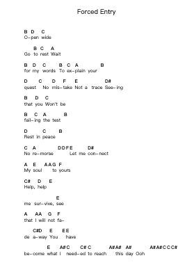 Forced Entry Piano letter notes by Leprous - Arr.Jodrow Quenbrey