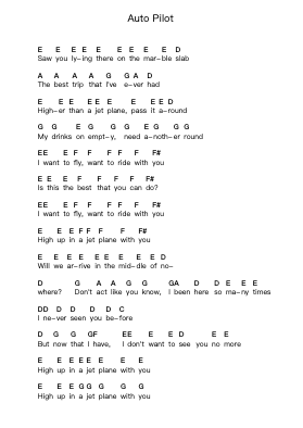 Auto Pilot पियानो पत्र नोट्स द्वारा Queens of the Stone Age - Arr.Leron