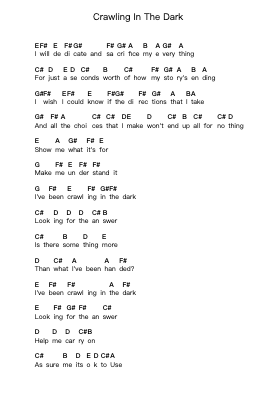 Crawling In The Dark ピアノの音符 by Hoobastank - Arr.Jobnold