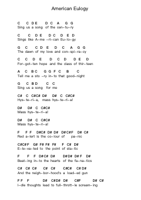American Eulogy Ghi chú đàn piano bởi Green Day - Arr.Leifclaire Frankbrooke