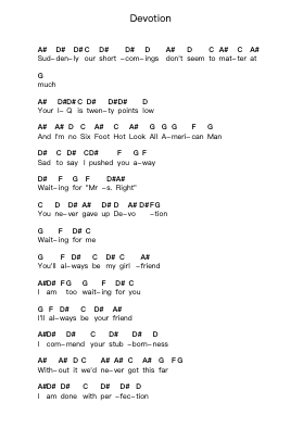 Devotion Ghi chú đàn piano bởi Weezer - Arr.Perrusk