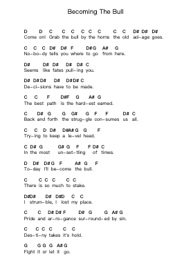 Becoming The Bull पियानो पत्र नोट्स द्वारा Atreyu - Arr.Sawoolf Phylhale