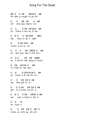 Song For The Dead Ghi chú đàn piano bởi Queens of the Stone Age - Arr.Jannuel Graceche