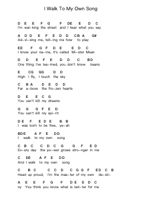 I Walk To My Own Song Piano letter notes by Stratovarius - Arr.Crichriet Hawreen