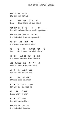 Ich Will Deine Seele Piano letter notes by OOMPH! - Arr.Thodorece