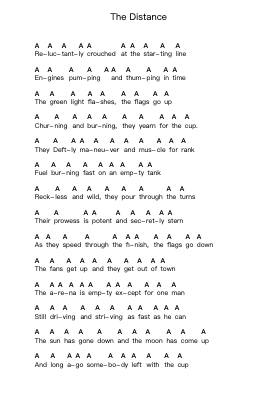 The Distance Piano letter notes by CAKE - Arr.Chamtra