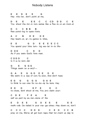 Nobody Listens Nota surat piano oleh Bad Religion - Arr.Keplus