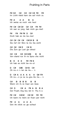 Fruhling In Paris Piano letter notes by Rammstein - Arr.Elfaithe