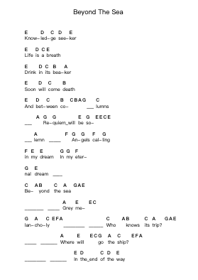 Beyond The Sea Piano letter notes by Dark Moor - Arr.Haycah Touthale