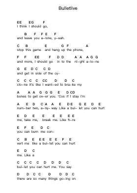 Bulletlive ピアノの音符 by The Rasmus - Arr.Kriso Dolclaire