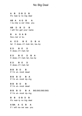 No Big Deal पियानो पत्र नोट्स द्वारा Eerie Summer - Arr.Simpbrown