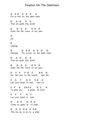 Fixation On The Darkness 钢琴字母谱由 Killswitch Engage - 编曲 Moulboyce