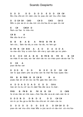 Soando Despierto 钢琴字母谱由 El Bordo - 编曲 Zangline