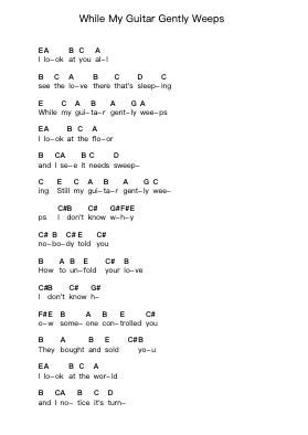 While My Guitar Gently Weeps ピアノの音符 by The Beatles - Arr.Wyattnix Abniel
