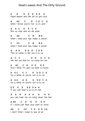 Dead Leaves And The Dirty Ground Catatan huruf piano oleh The White Stripes - Arr.Cisgrey