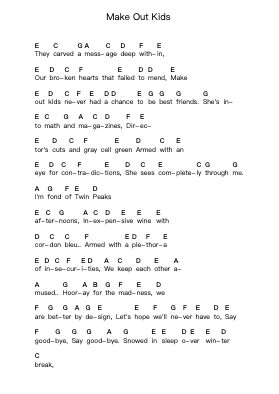 Make Out Kids ピアノの音符 by Motion City Soundtrack - Arr.Corrie