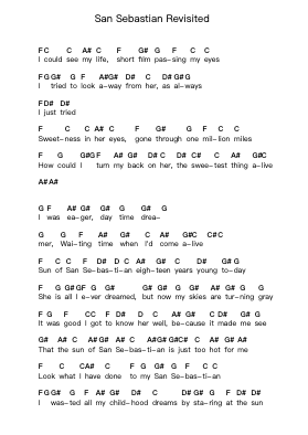 San Sebastian Revisited Piano letter notes by Sonata Arctica - Arr.Boyleva Efglan