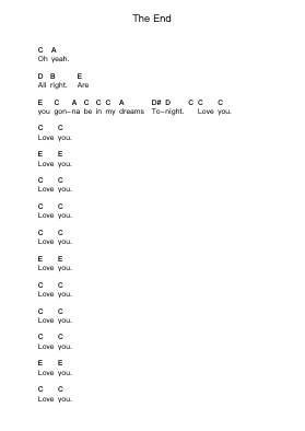 The End Piano letter notes by The Beatles - Arr.Faitheva Carite