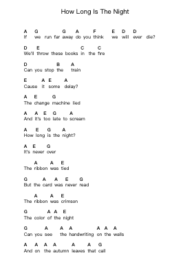 How Long Is The Night Piano letter notes by Thursday - Arr.Leijoan