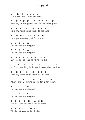 Stripped Piano letter notes by Rammstein - Arr.Saslaide Wattvic