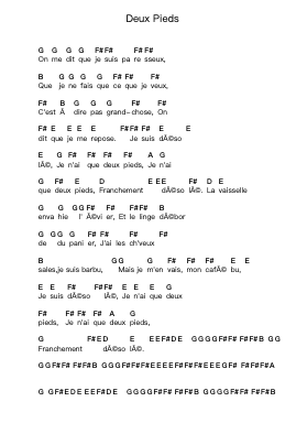 Deux Pieds 피아노 악보 Thomas Fersen - 편곡 Millsharp Waygrace