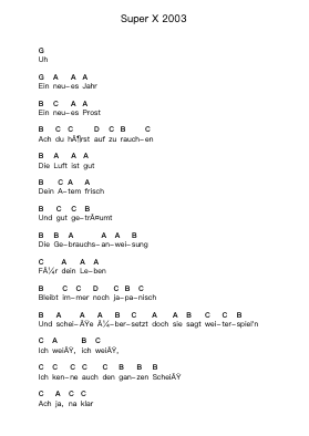 Super X 2003 Piano letter notes by Pascow - Arr.Urkuk Joneswat